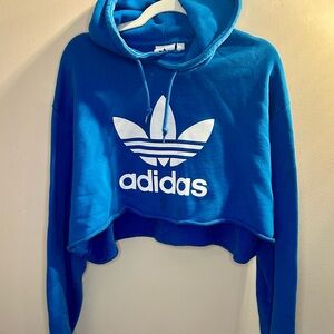 Adidas Blue Cropped Hoodie